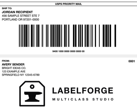 Address label pair render