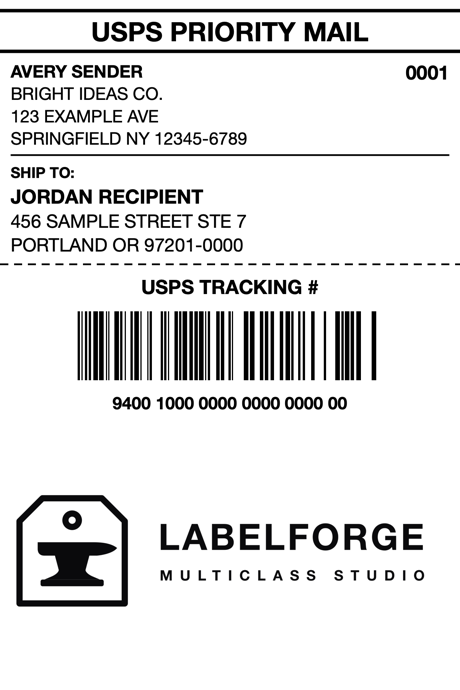 4 by 6 thermal label render
